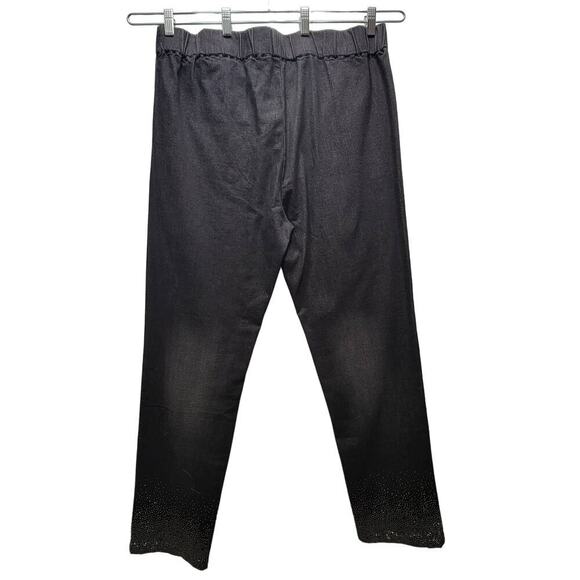 NWT Soft Surroundings Elastic Waist Denim Legging Pants 1x Sparkly Cuffs 525 - Picture 2 of 7